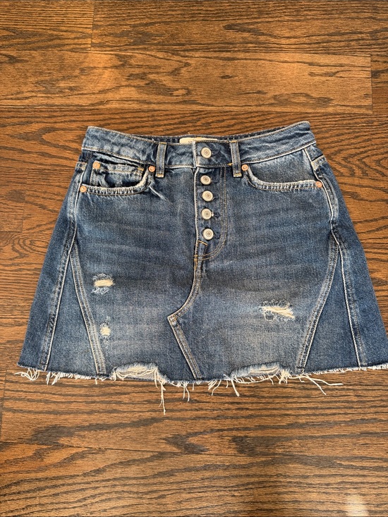 We The Free Dresses & Skirts - We The Free distressed button down  denim mini skirt